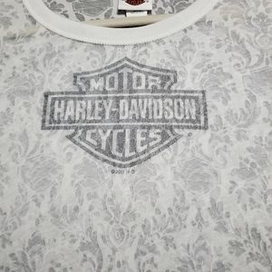 Women's white & gray Harley Davidson top!